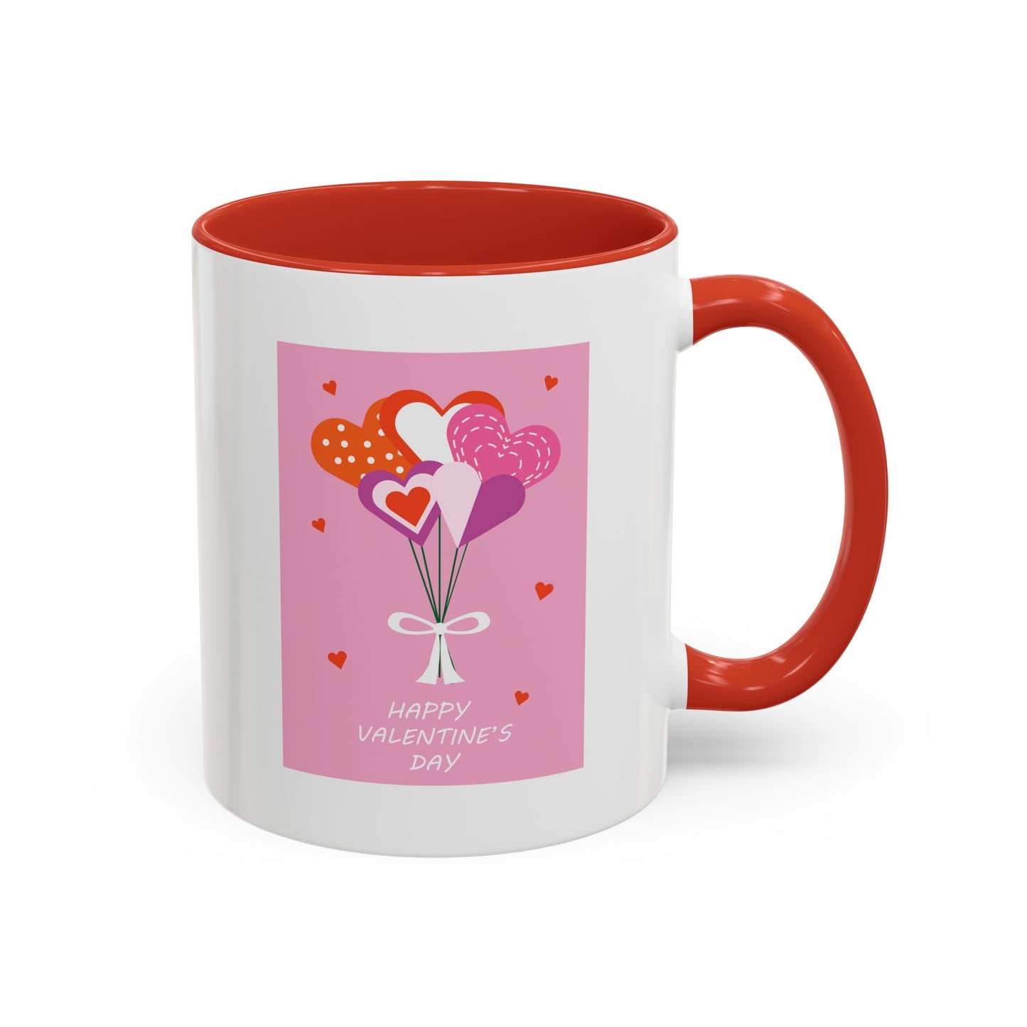 "Happy Valentine's Day" Romantic Heart Balloons Mug