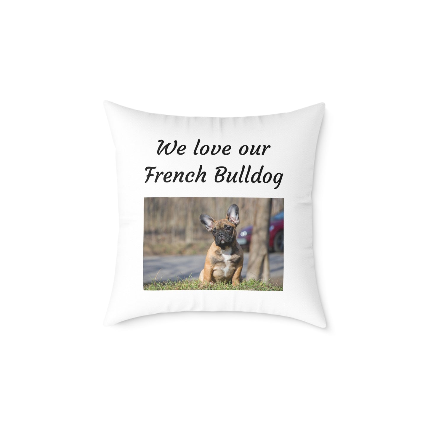 Square Pillow - "We Love Our French Bulldog"