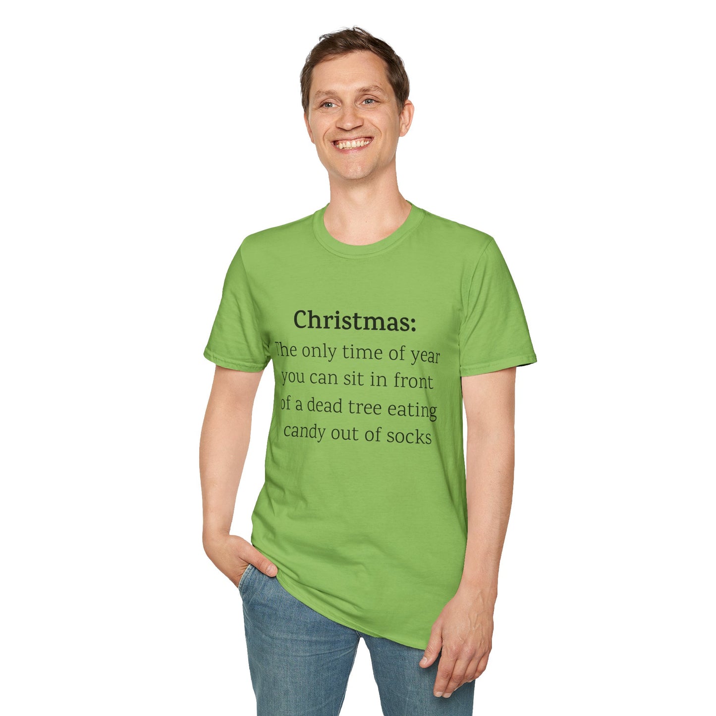 Humorous Christmas Tee - Eating Candy Out Of Socks Quote