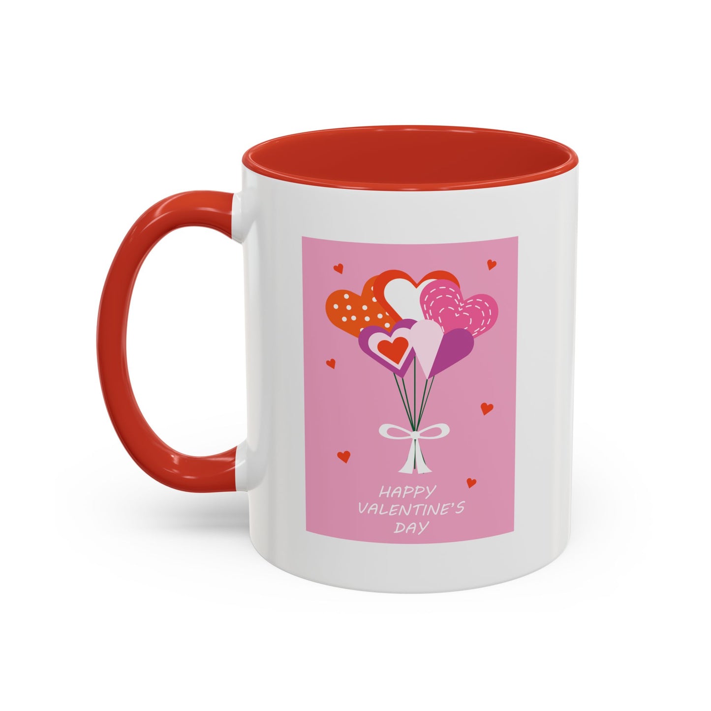 "Happy Valentine's Day" Romantic Heart Balloons Mug