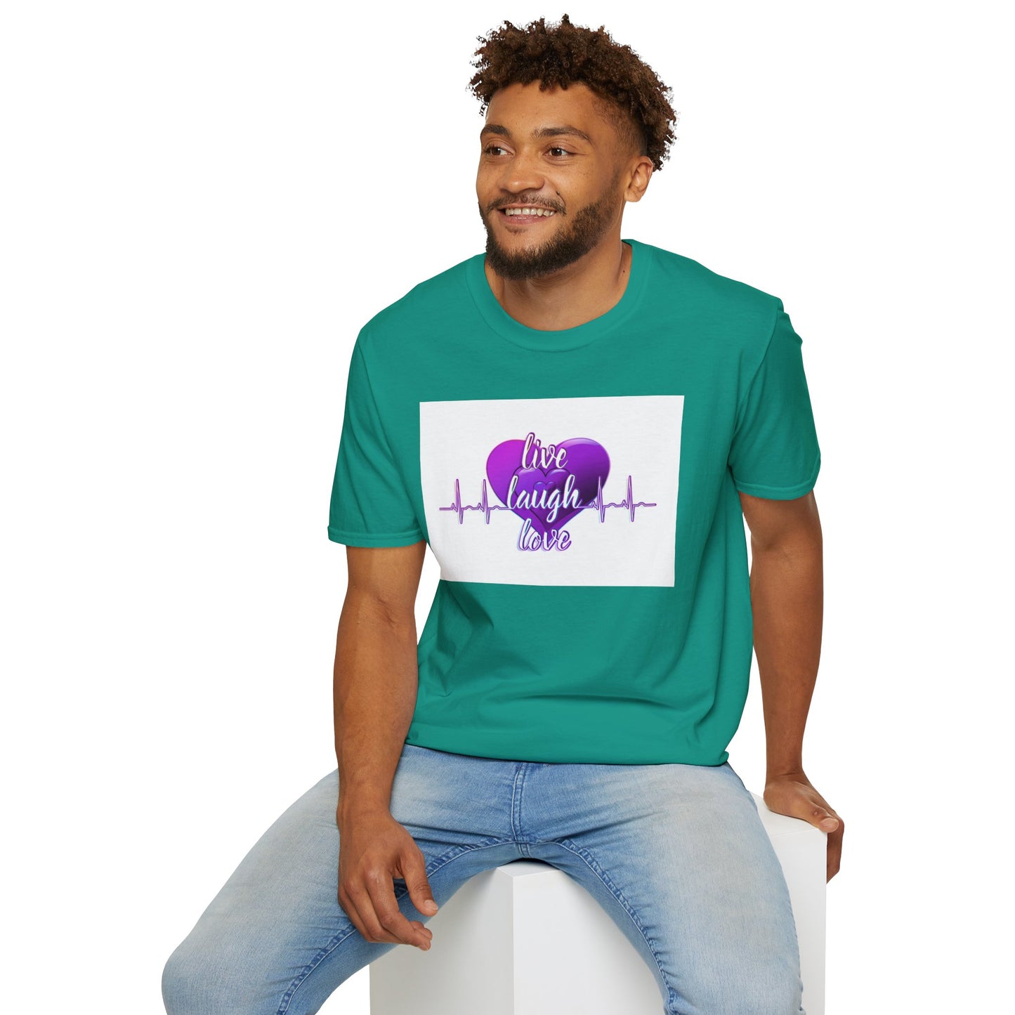 „Lebe, lache, liebe“-T-Shirt – Inspirierendes Grafik-T-Shirt
