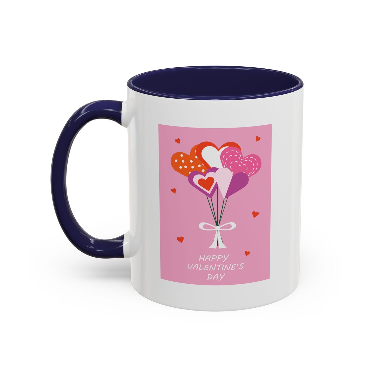 "Happy Valentine's Day" Romantic Heart Balloons Mug