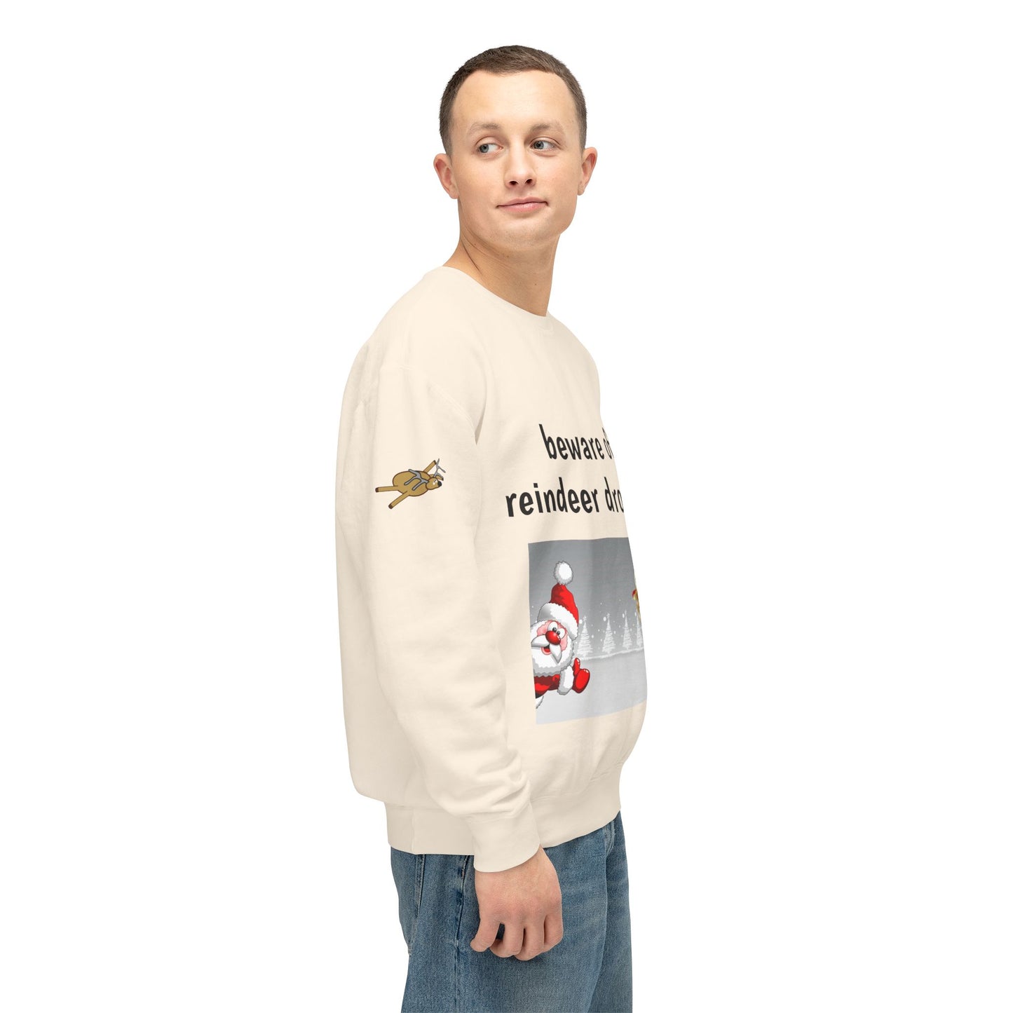 Weihnachtspullover – „Vorsicht vor Rentierkot!“