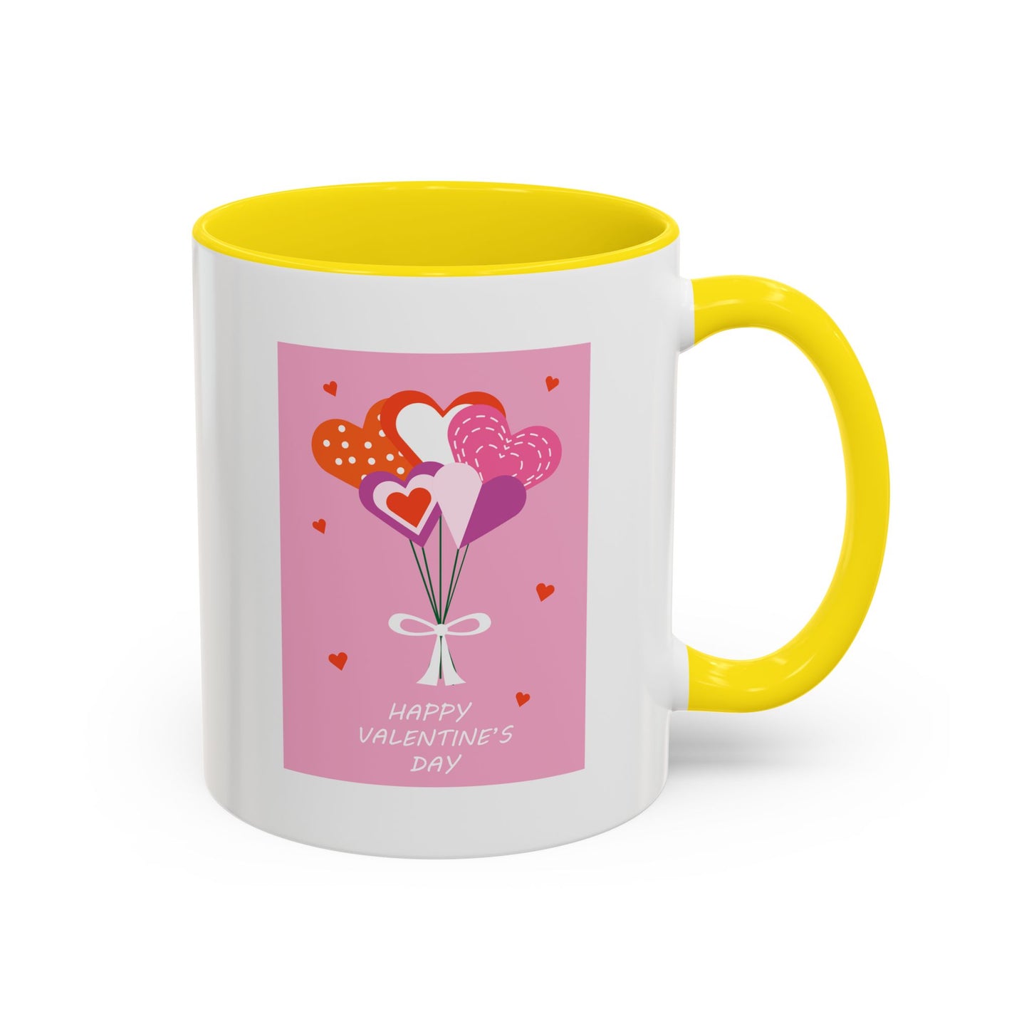 "Happy Valentine's Day" Romantic Heart Balloons Mug