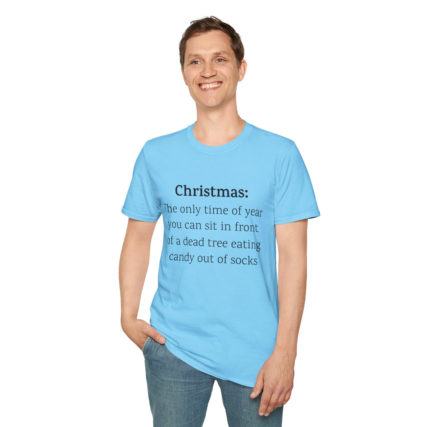 Humorous Christmas Tee - Eating Candy Out Of Socks Quote