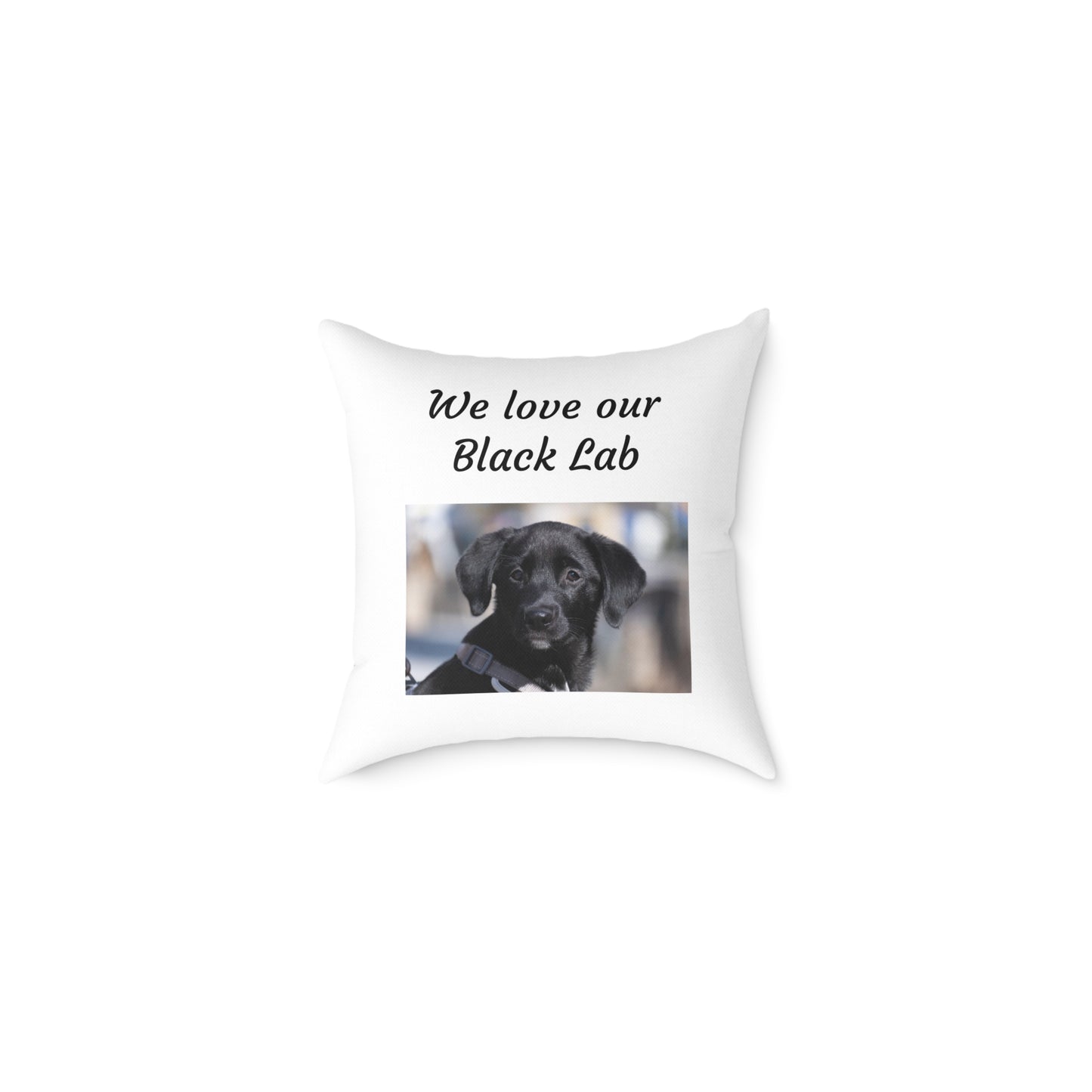 Square Pillow - "We Love Our Black Lab"