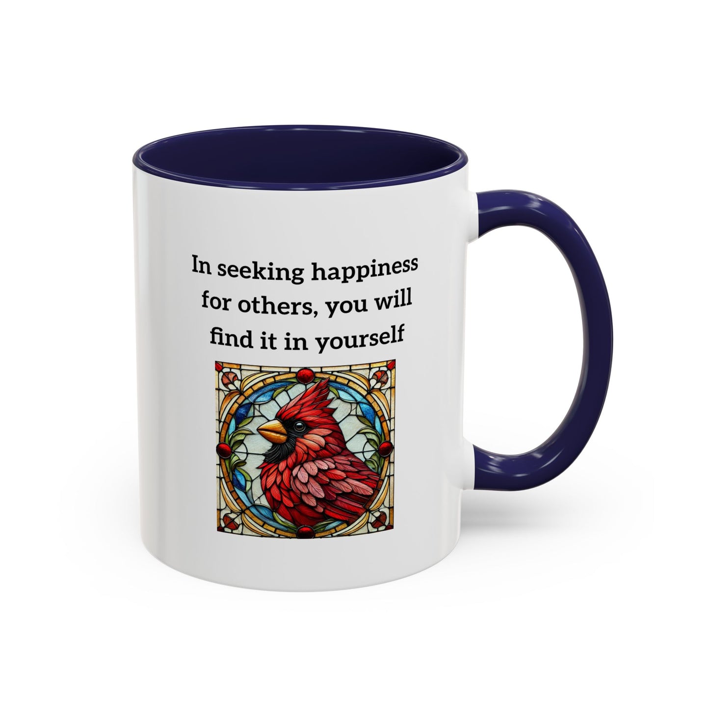 Keramikbecher – Inspirierendes Zitat über Kardinal und Glück