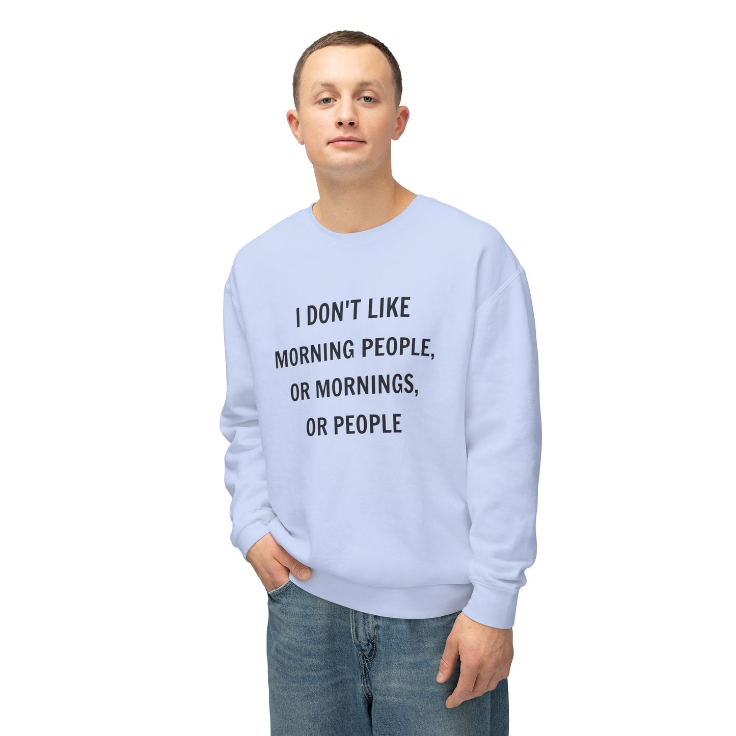 Funny Sweatshirt - I Don't Like Morning People Quote