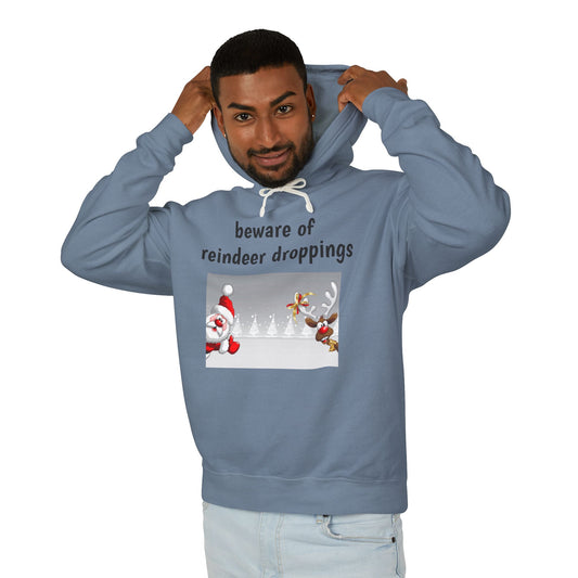 Snaakse Kersfees-hoodie - "Pasop vir rendiermis"