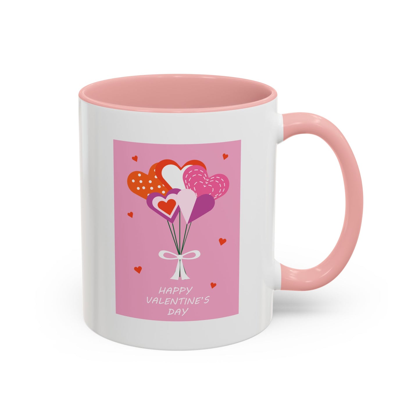 "Happy Valentine's Day" Romantic Heart Balloons Mug