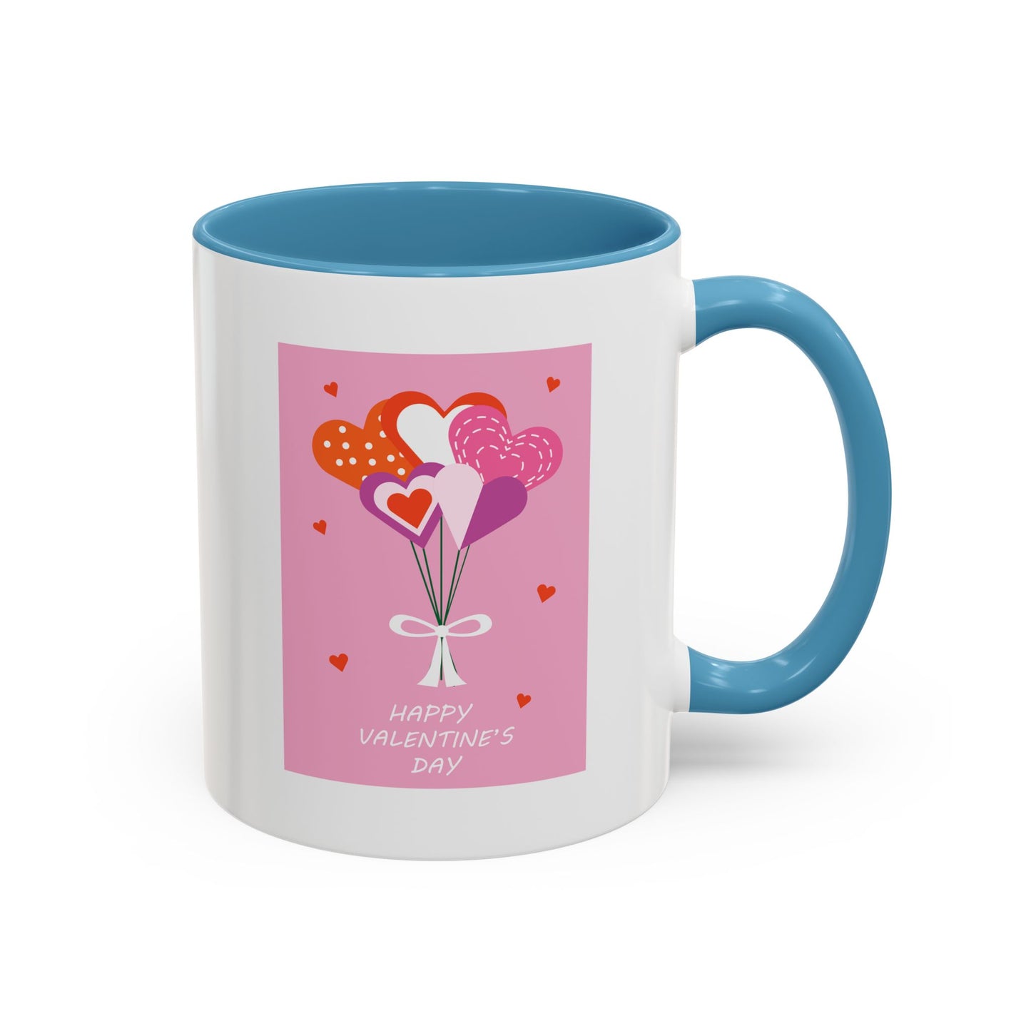"Happy Valentine's Day" Romantic Heart Balloons Mug