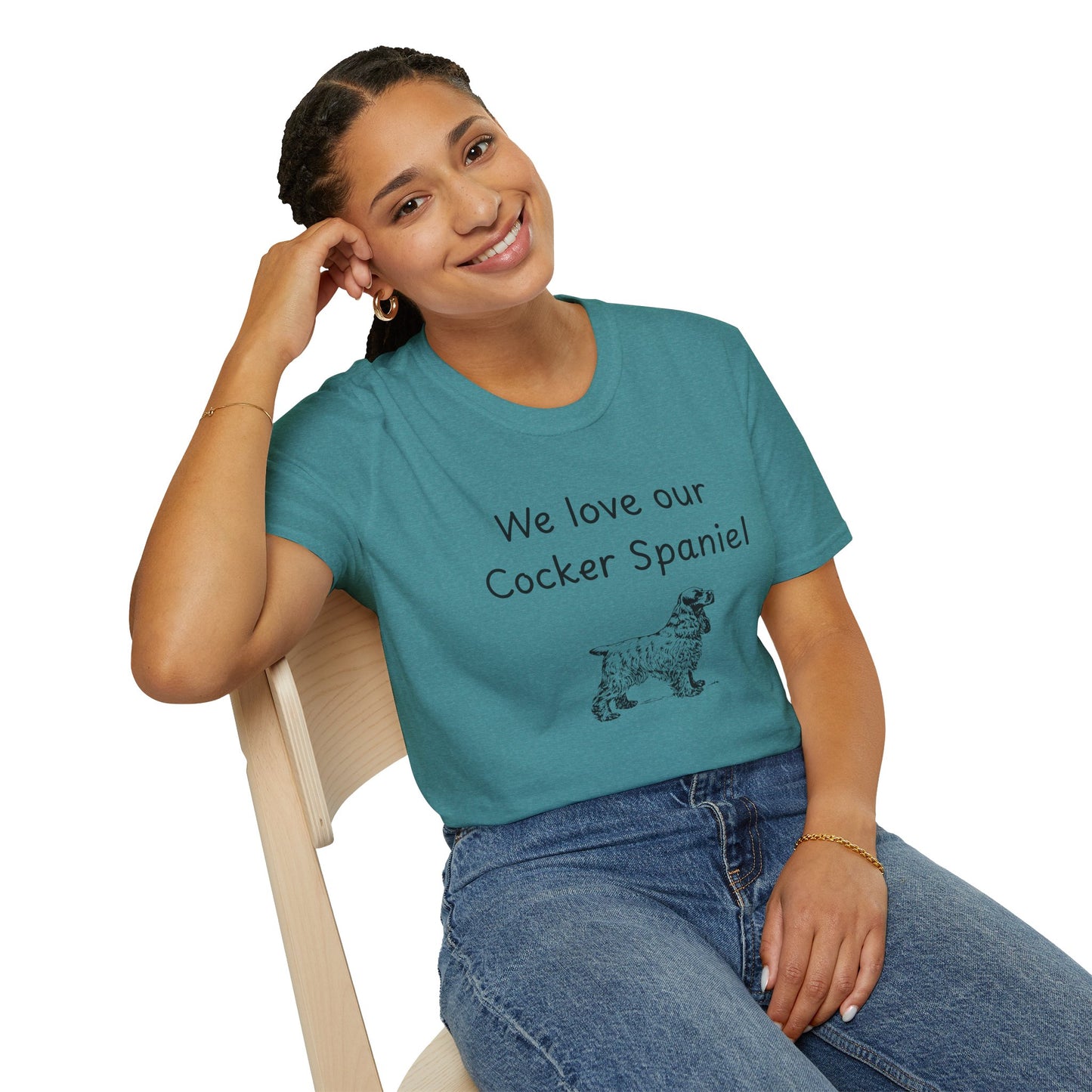 Unisex T-Shirt - "We Love Our Cocker Spaniel" - Dog Owner Tee
