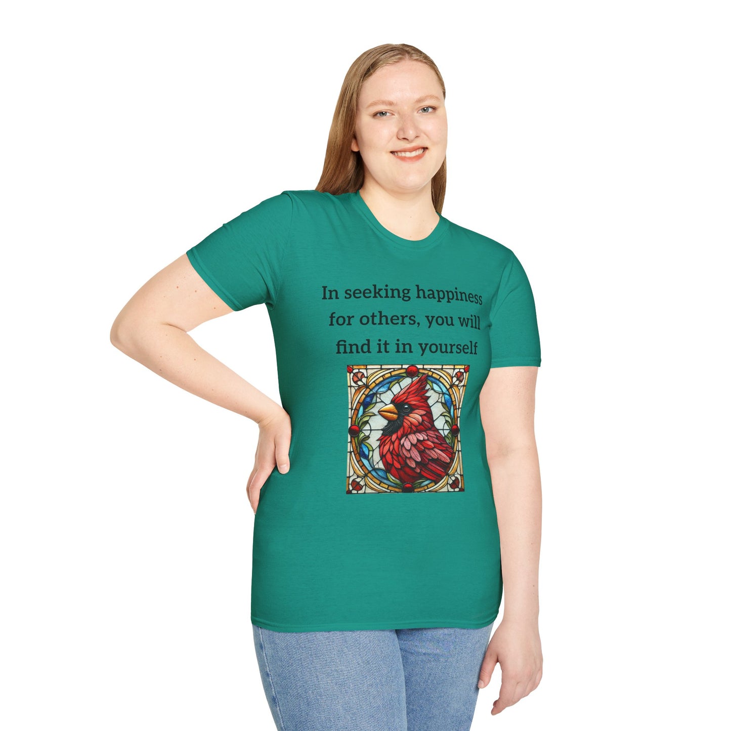 Unisex T-Shirt - Inspirational Cardinal Graphic And Happiness Quote