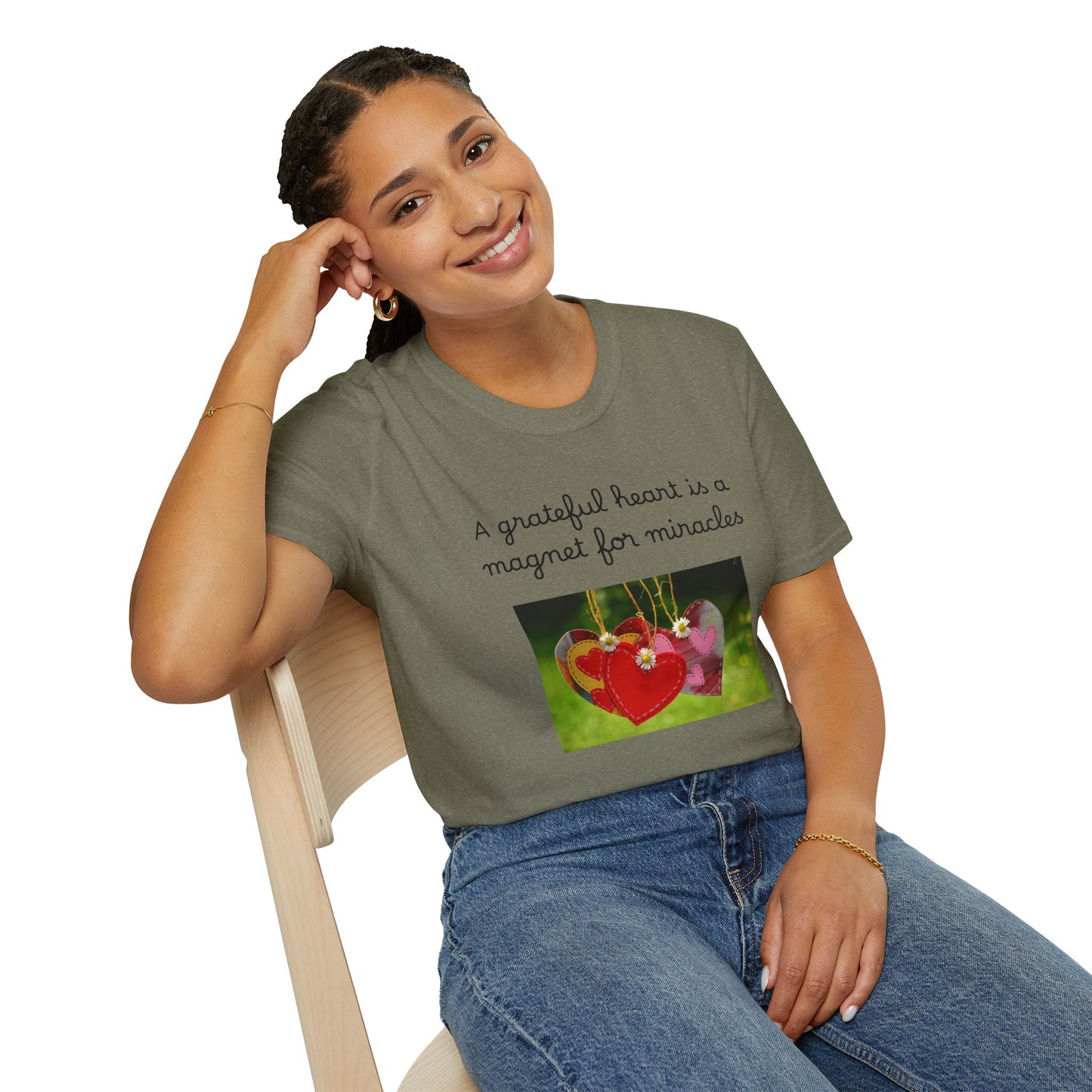 Unisex T-Shirt - "A Grateful Heart Is A Magnet For Miracles"