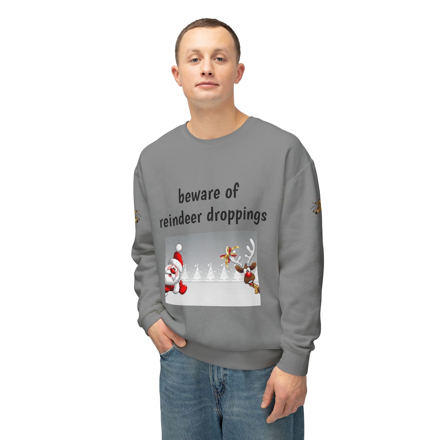 Weihnachtspullover – „Vorsicht vor Rentierkot!“