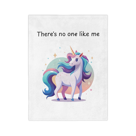 Child or Adult Unicorn Blanket - "There's No One Like Me"