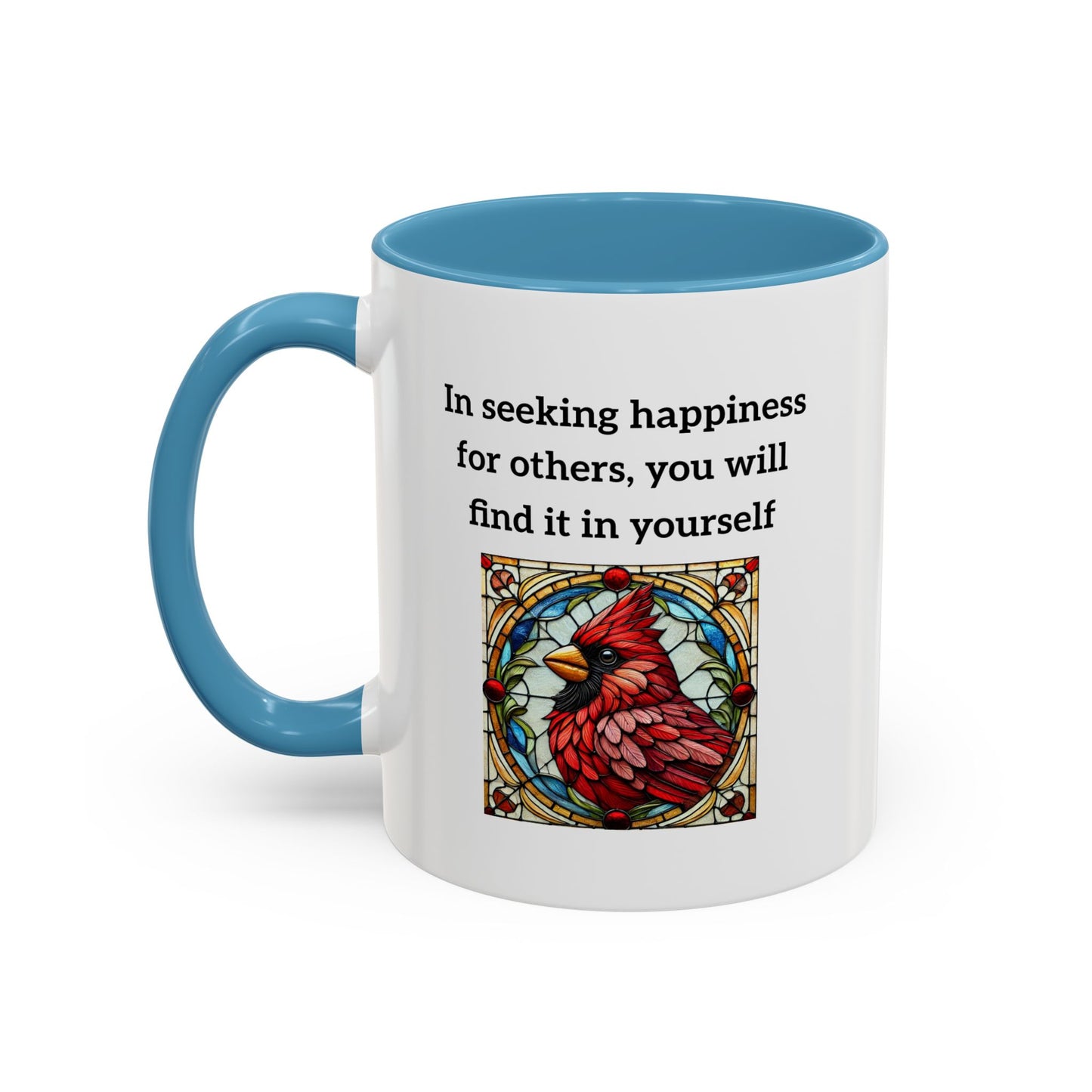 Keramikbecher – Inspirierendes Zitat über Kardinal und Glück