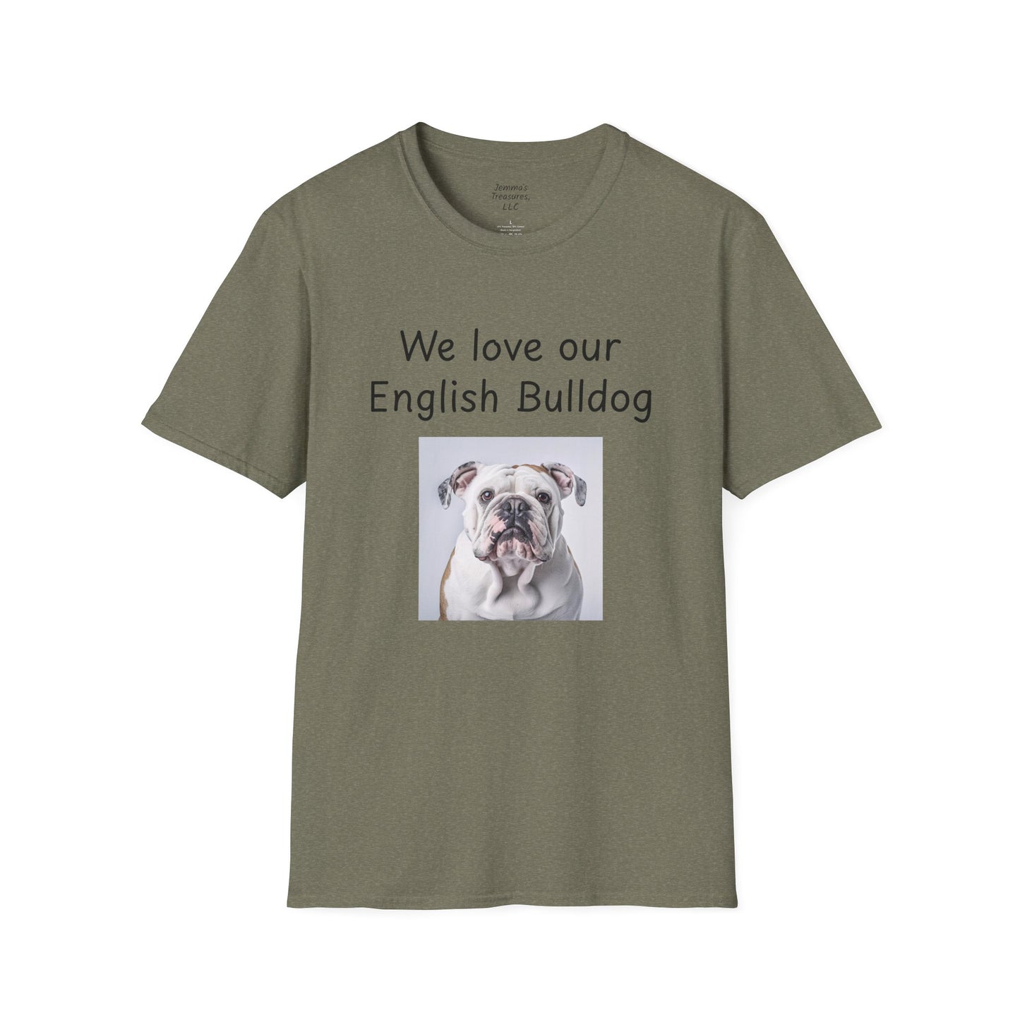 Unisex T-hemp - "Ons is lief vir ons Engelse Bulldog" - Honde-eienaar T-hemp
