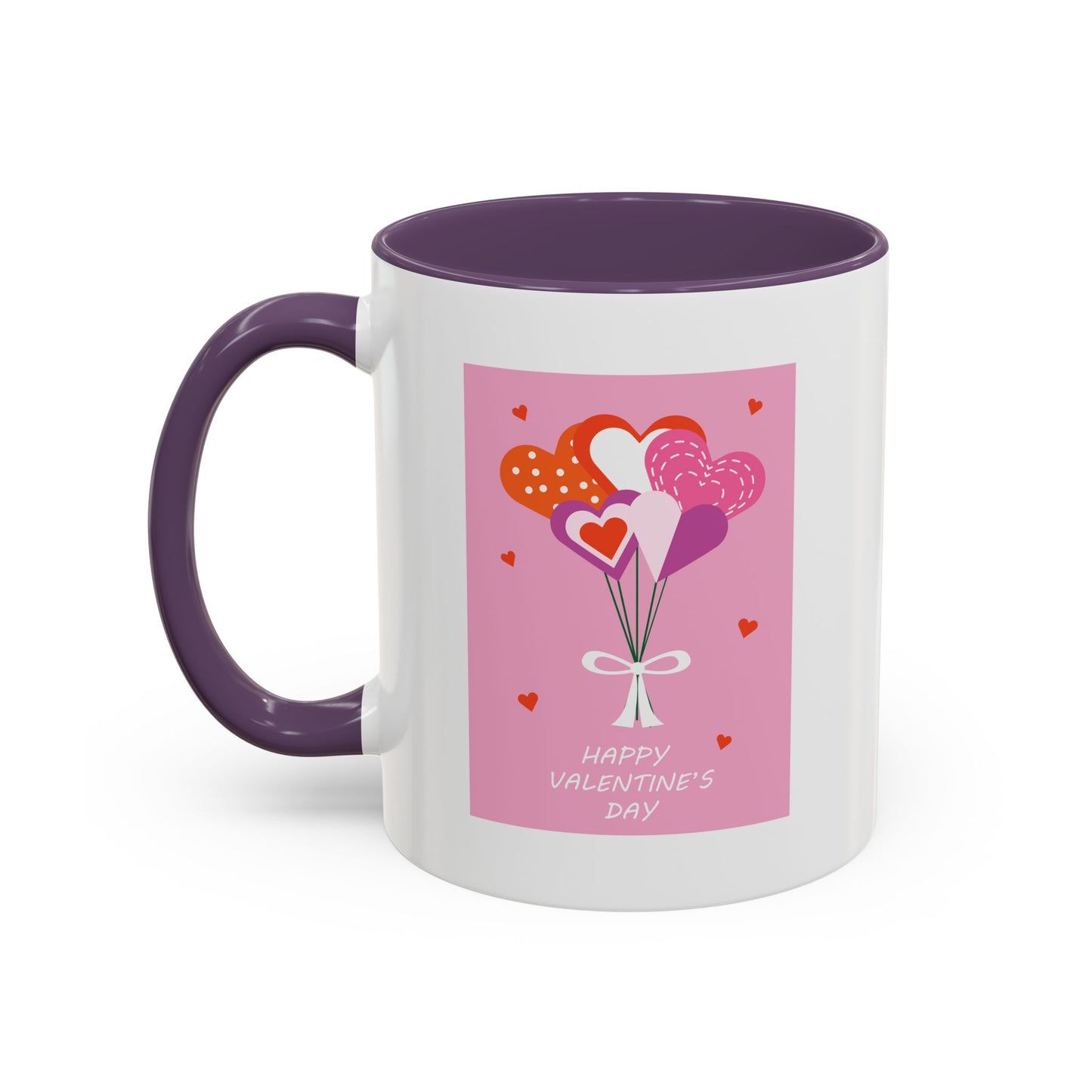 "Happy Valentine's Day" Romantic Heart Balloons Mug