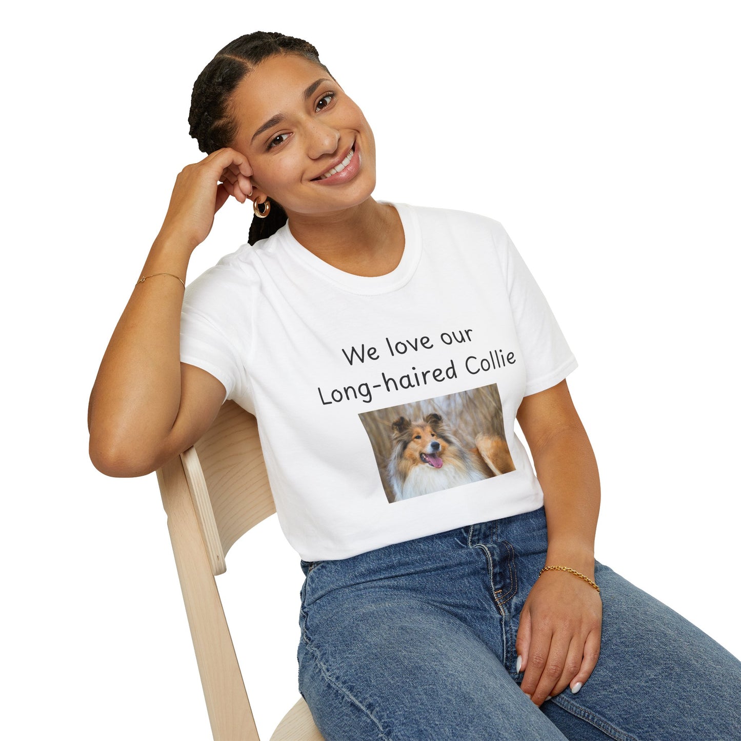 Unisex T-Shirt - "We Love Our Long-Haired Collie" - Dog Owner Tee