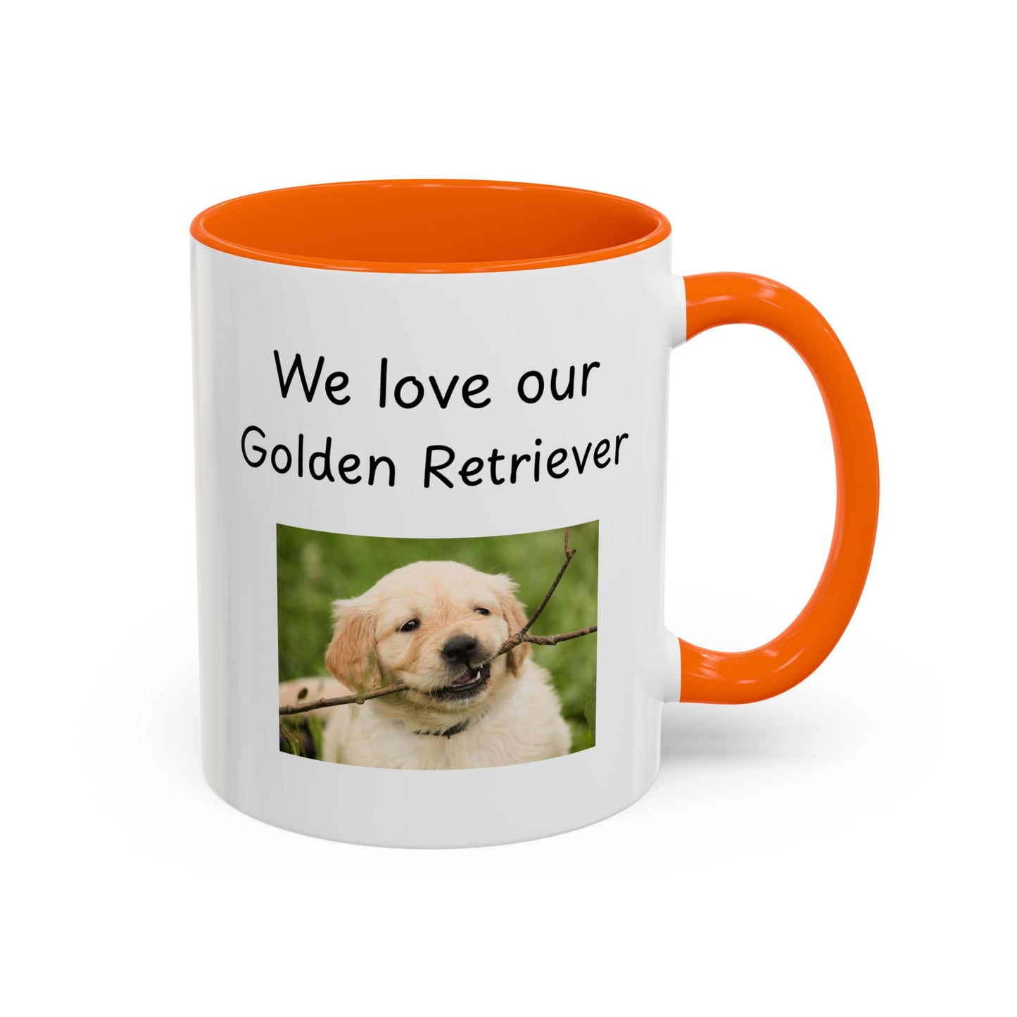 Keramiktasse – „Wir lieben unseren Golden Retriever“