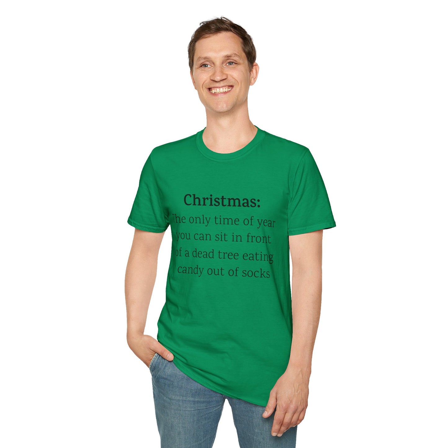 Humorous Christmas Tee - Eating Candy Out Of Socks Quote