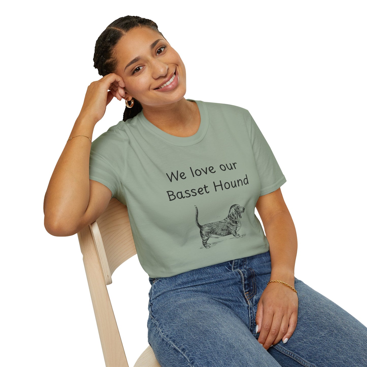 Unisex T-Shirt - "We Love Our Basset Hound" - Dog Owner Tee