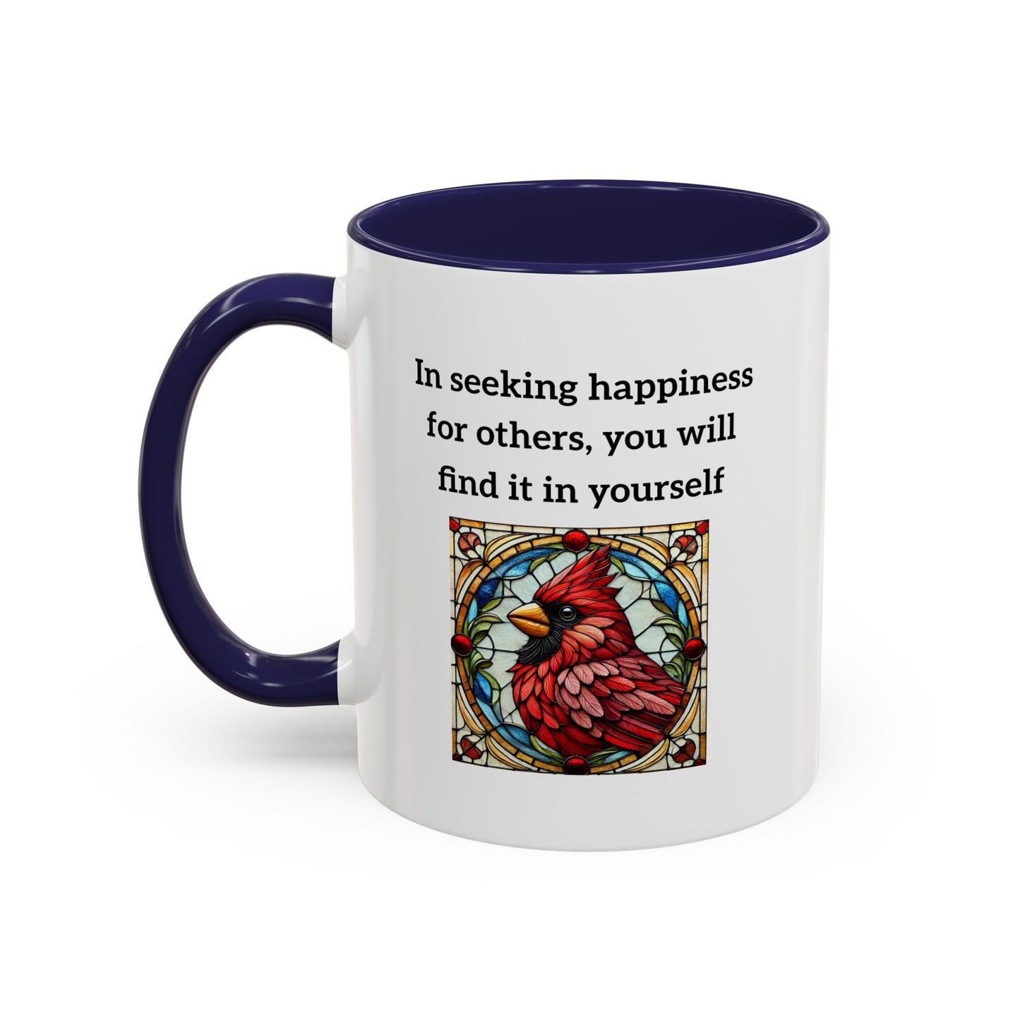 Keramikbecher – Inspirierendes Zitat über Kardinal und Glück