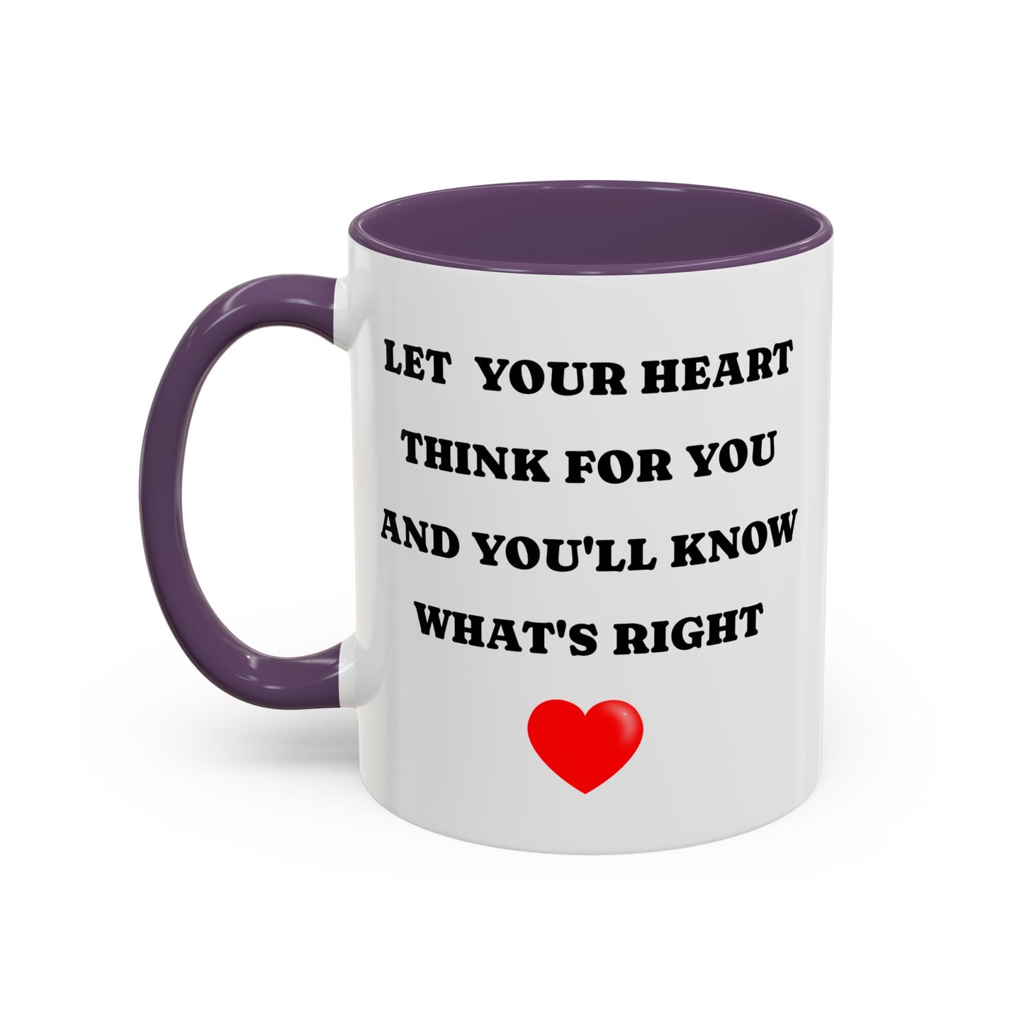 Inspirierender Kaffeebecher – Zitat: „Lass dein Herz für dich denken“