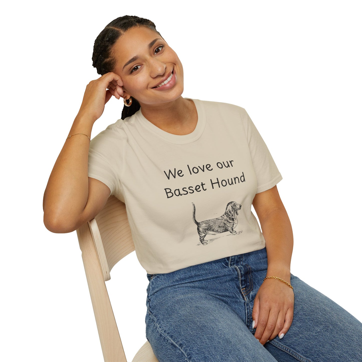 Unisex T-Shirt - "We Love Our Basset Hound" - Dog Owner Tee