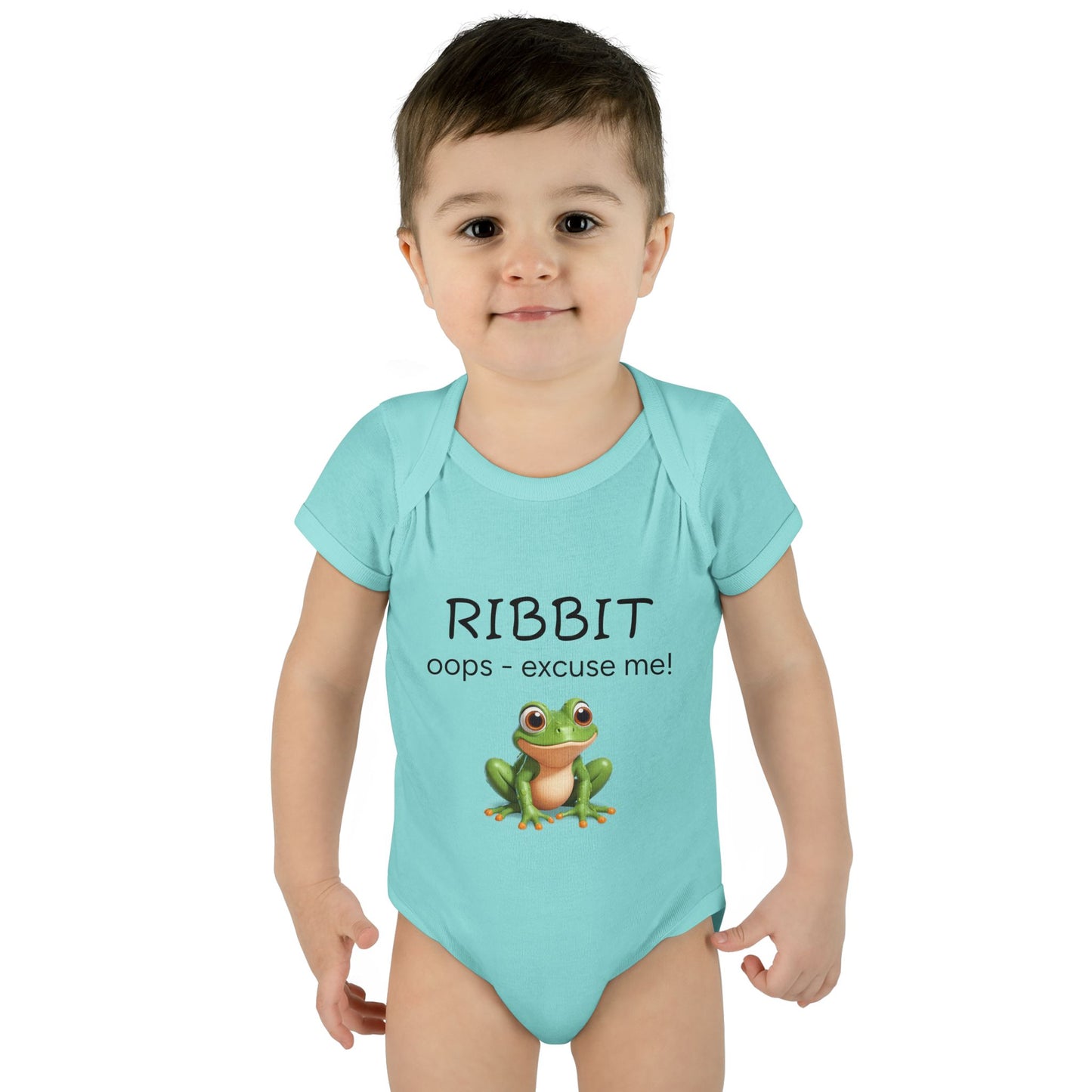 Infant/Toddler Bodysuit -  "RIBBIT - Oops, Excuse Me!" Playful Frog Design