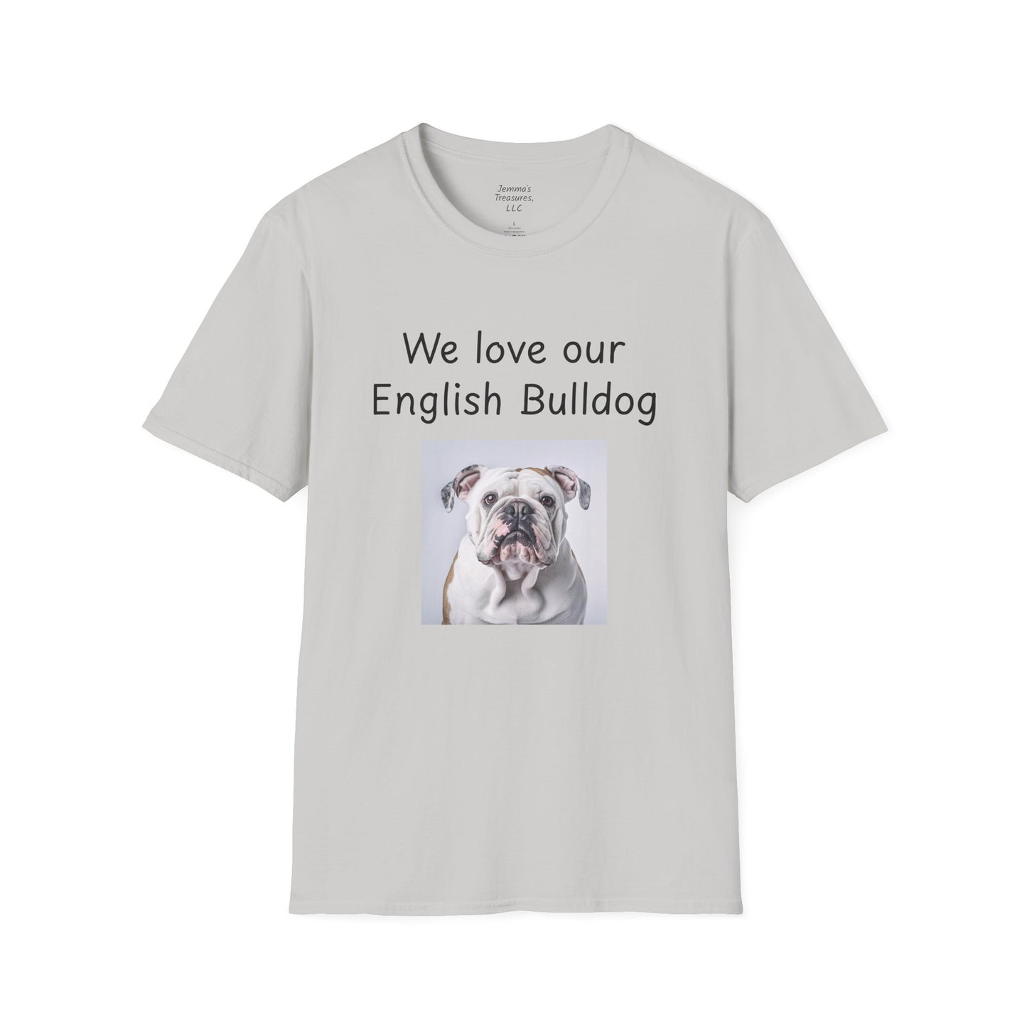 Unisex T-hemp - "Ons is lief vir ons Engelse Bulldog" - Honde-eienaar T-hemp