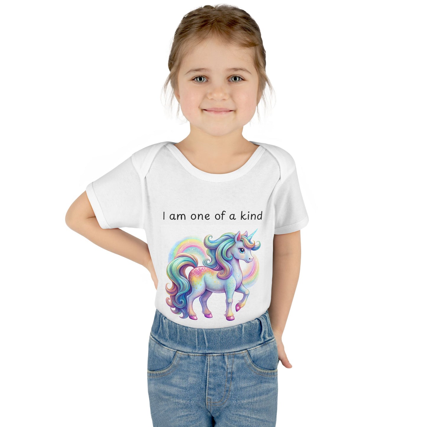 Infant/Toddler Bodysuit -  "I Am One Of A Kind" Unicorn Graphic Design