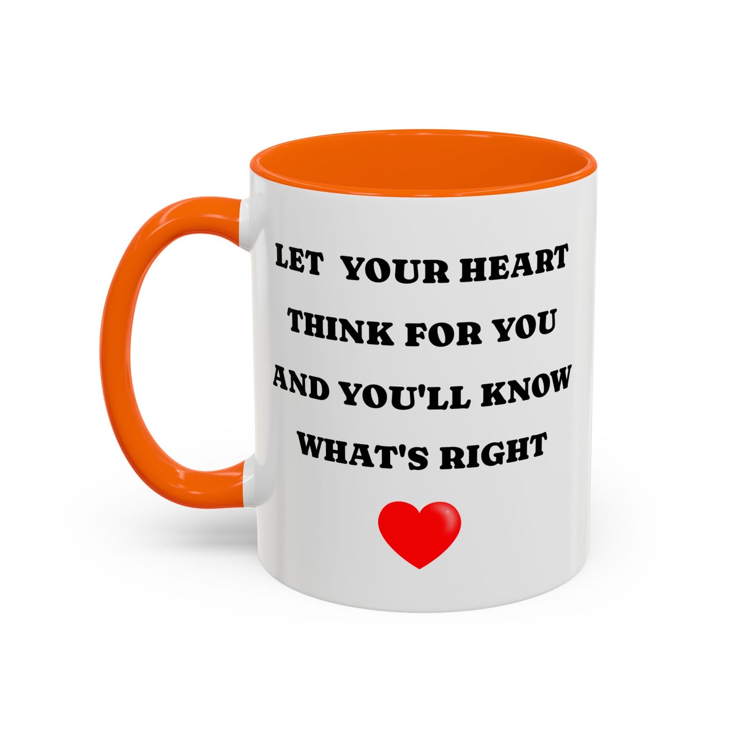 Inspirierender Kaffeebecher – Zitat: „Lass dein Herz für dich denken“