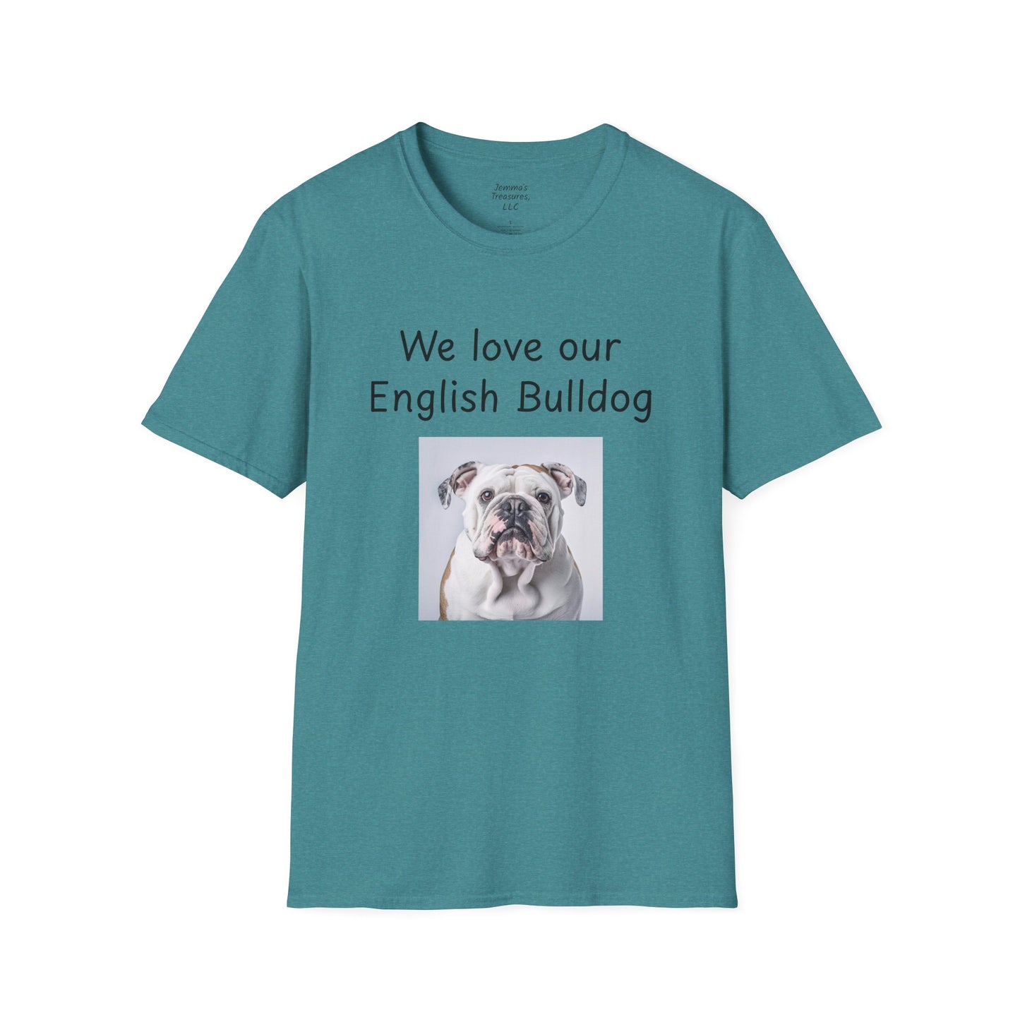 Unisex T-hemp - "Ons is lief vir ons Engelse Bulldog" - Honde-eienaar T-hemp