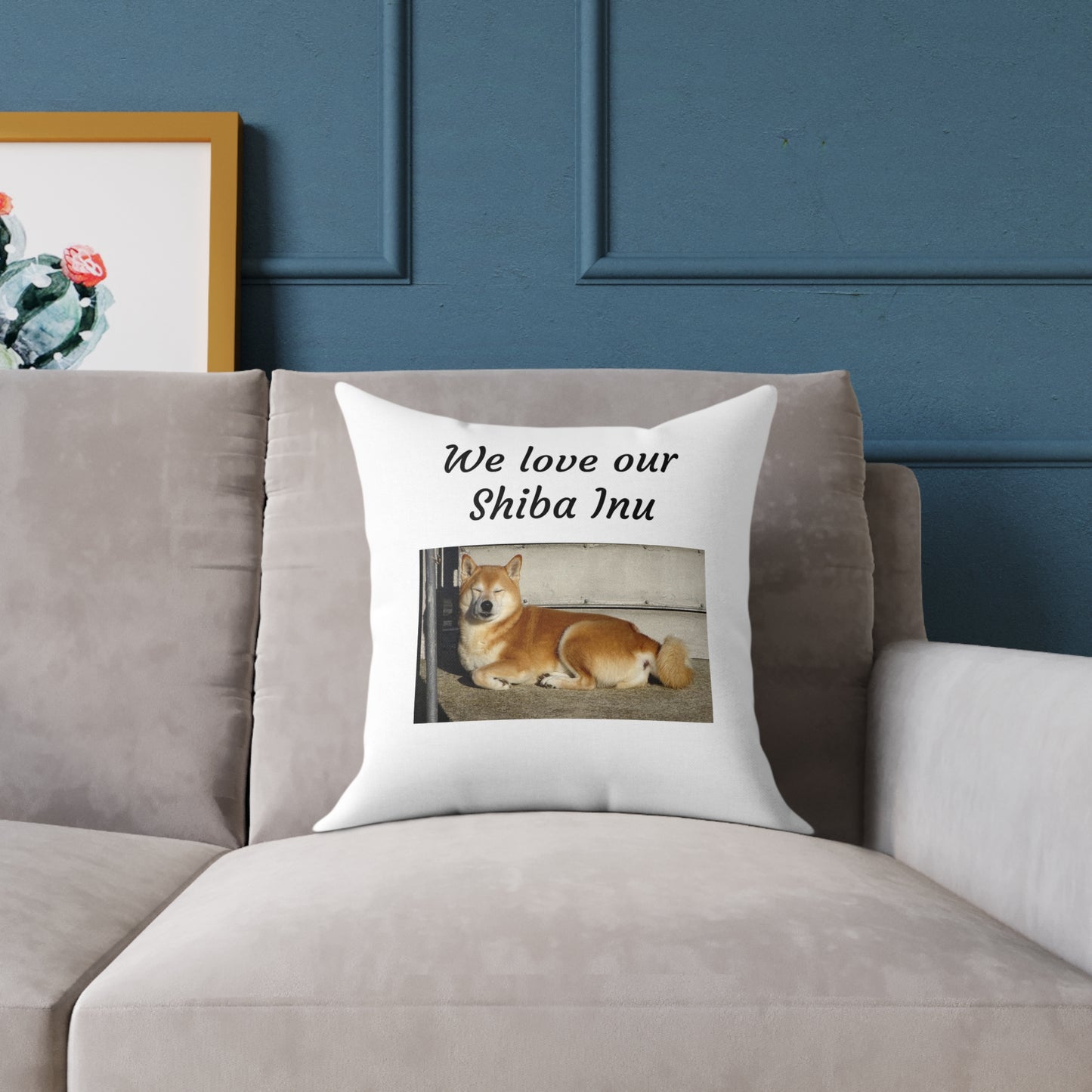 Square Pillow - "We Love Our Shiba Inu"