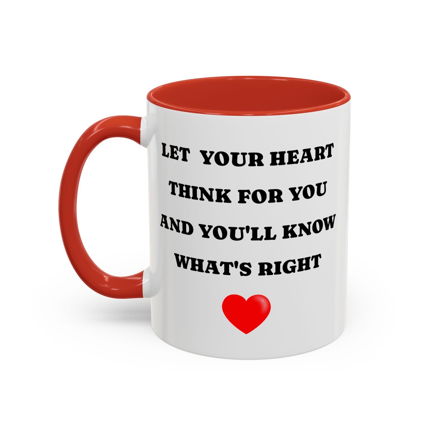 Inspirierender Kaffeebecher – Zitat: „Lass dein Herz für dich denken“