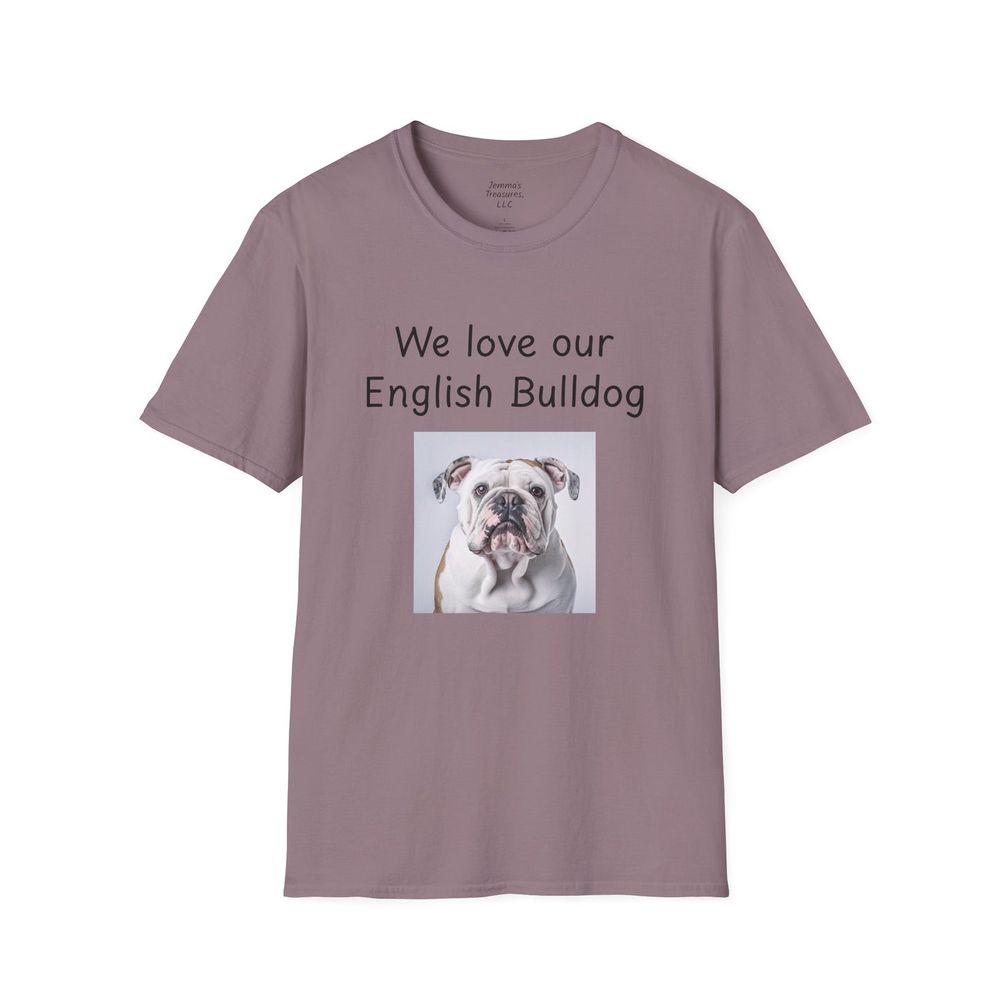 Unisex T-hemp - "Ons is lief vir ons Engelse Bulldog" - Honde-eienaar T-hemp