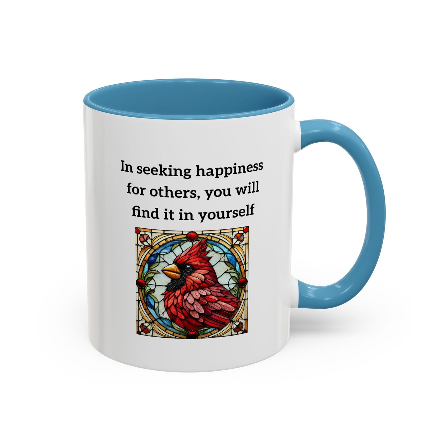 Keramikbecher – Inspirierendes Zitat über Kardinal und Glück