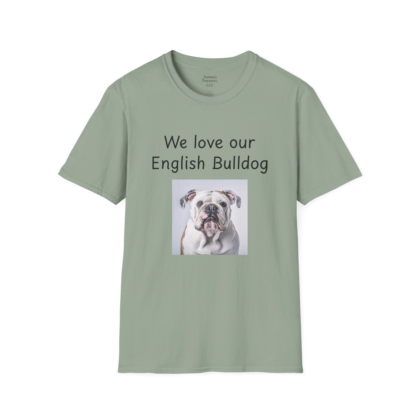 Unisex T-hemp - "Ons is lief vir ons Engelse Bulldog" - Honde-eienaar T-hemp