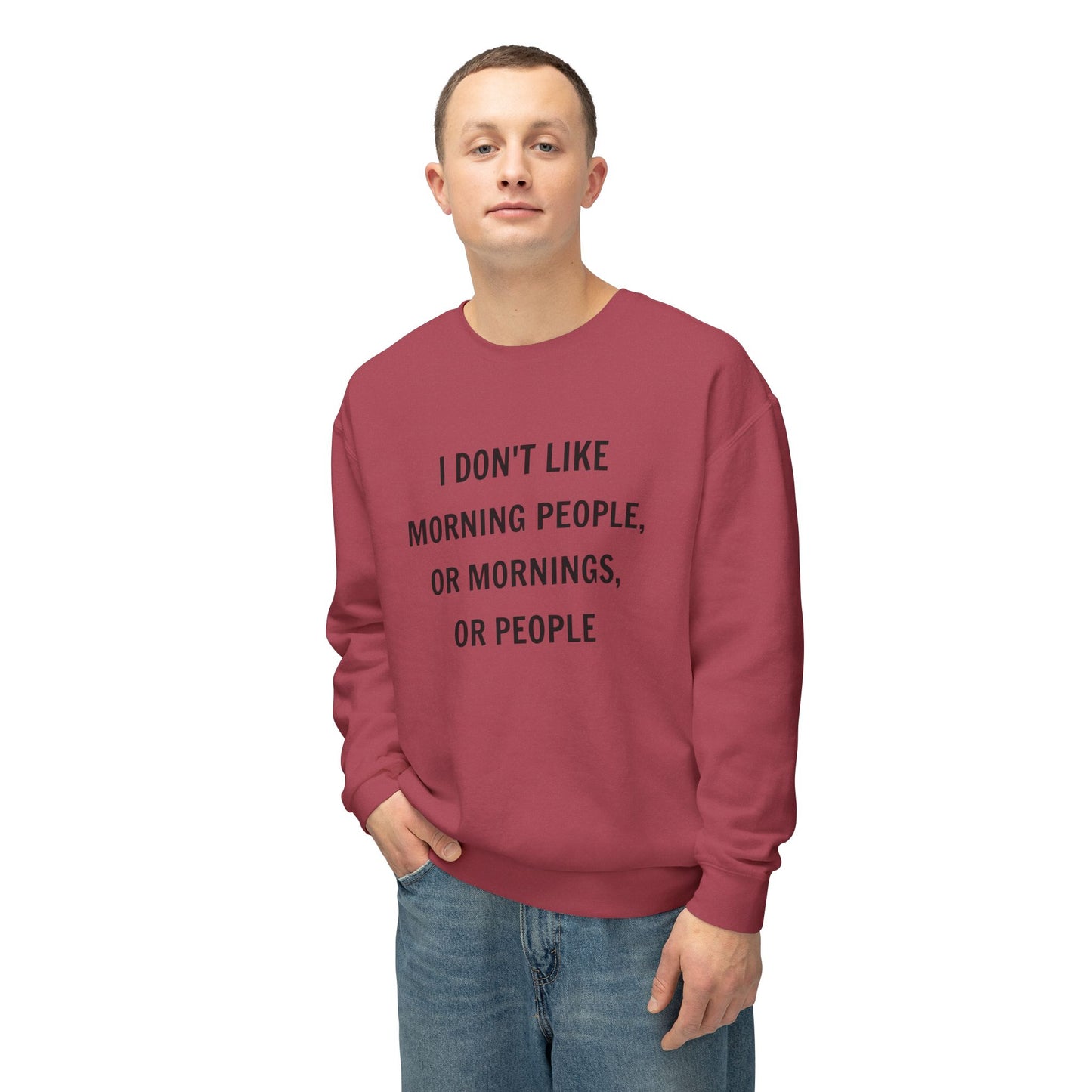 Funny Sweatshirt - I Don't Like Morning People Quote