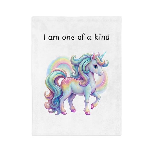 Child or Adult Unicorn Blanket - "I Am One Of A Kind"