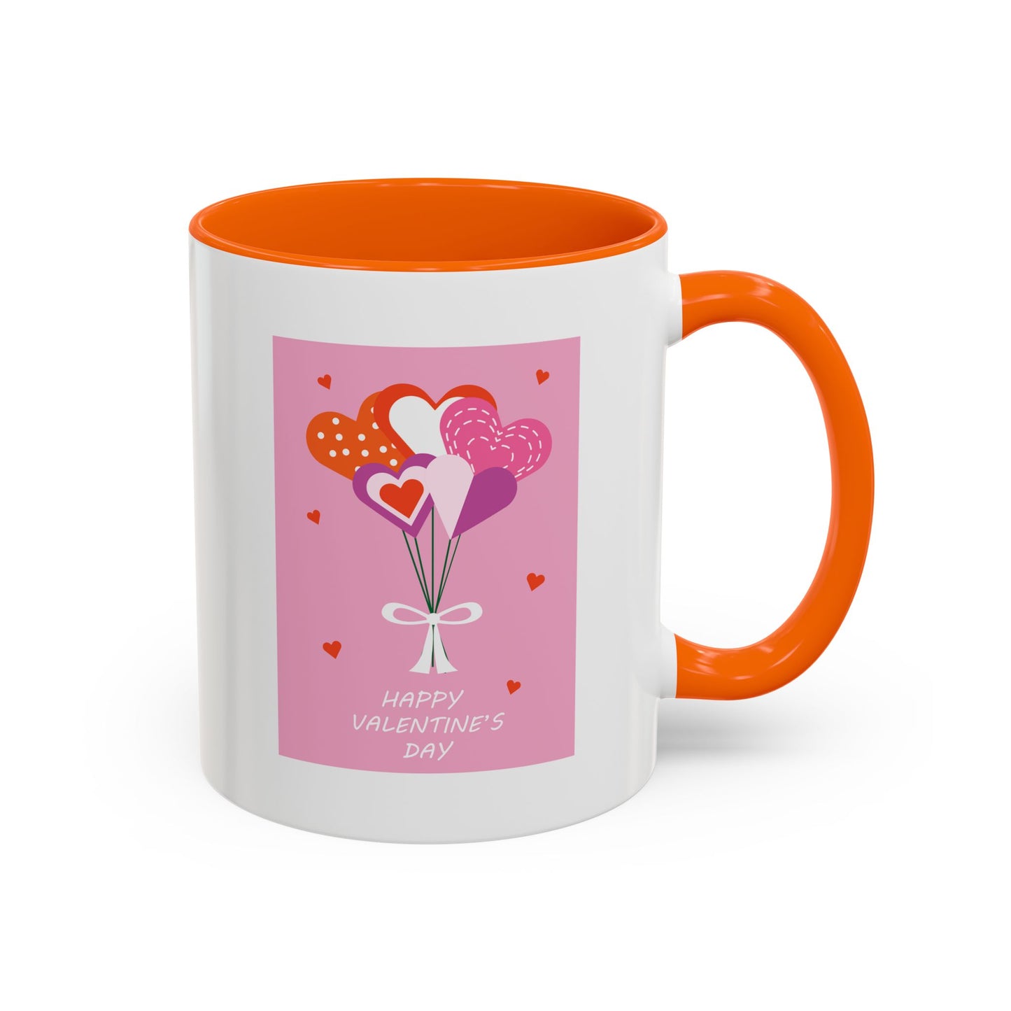 "Happy Valentine's Day" Romantic Heart Balloons Mug