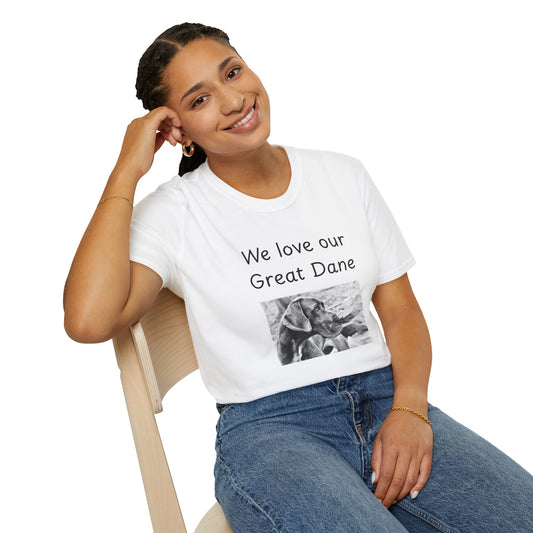 Unisex T-Shirt - "Wir lieben unsere Deutsche Dogge" - Hundebesitzer T-Shirt