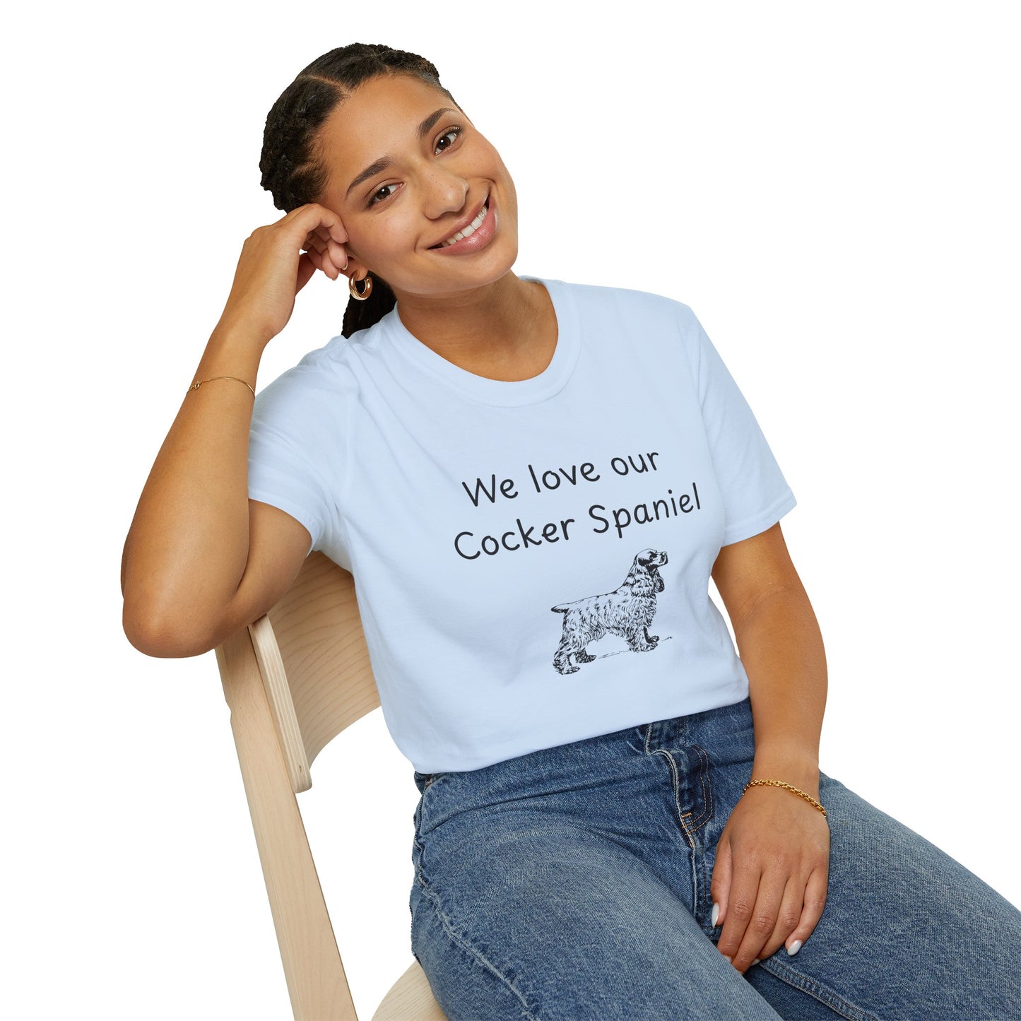 Unisex T-Shirt - "We Love Our Cocker Spaniel" - Dog Owner Tee