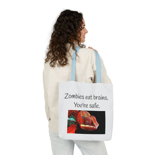 Canvas Tote Bag - "Zombies Eat Brains. You're Safe"