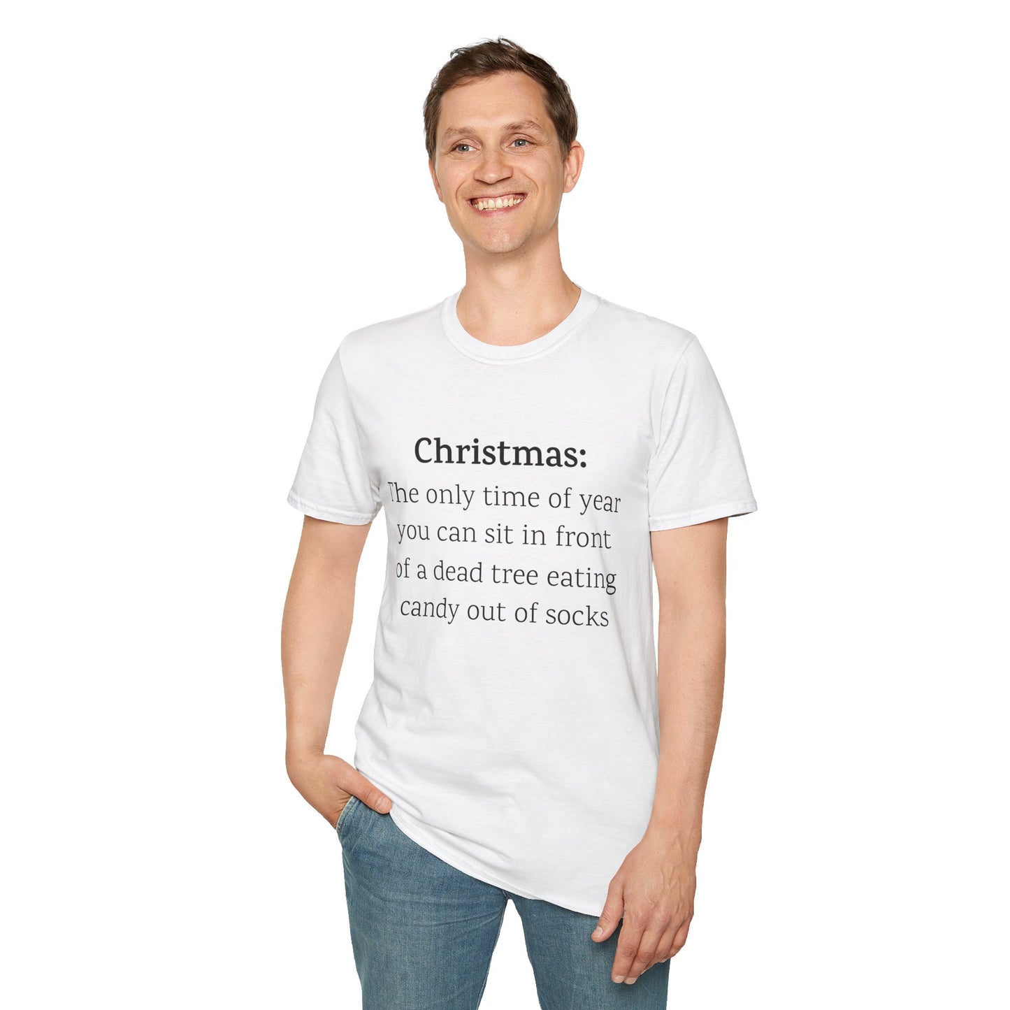 Humorous Christmas Tee - Eating Candy Out Of Socks Quote
