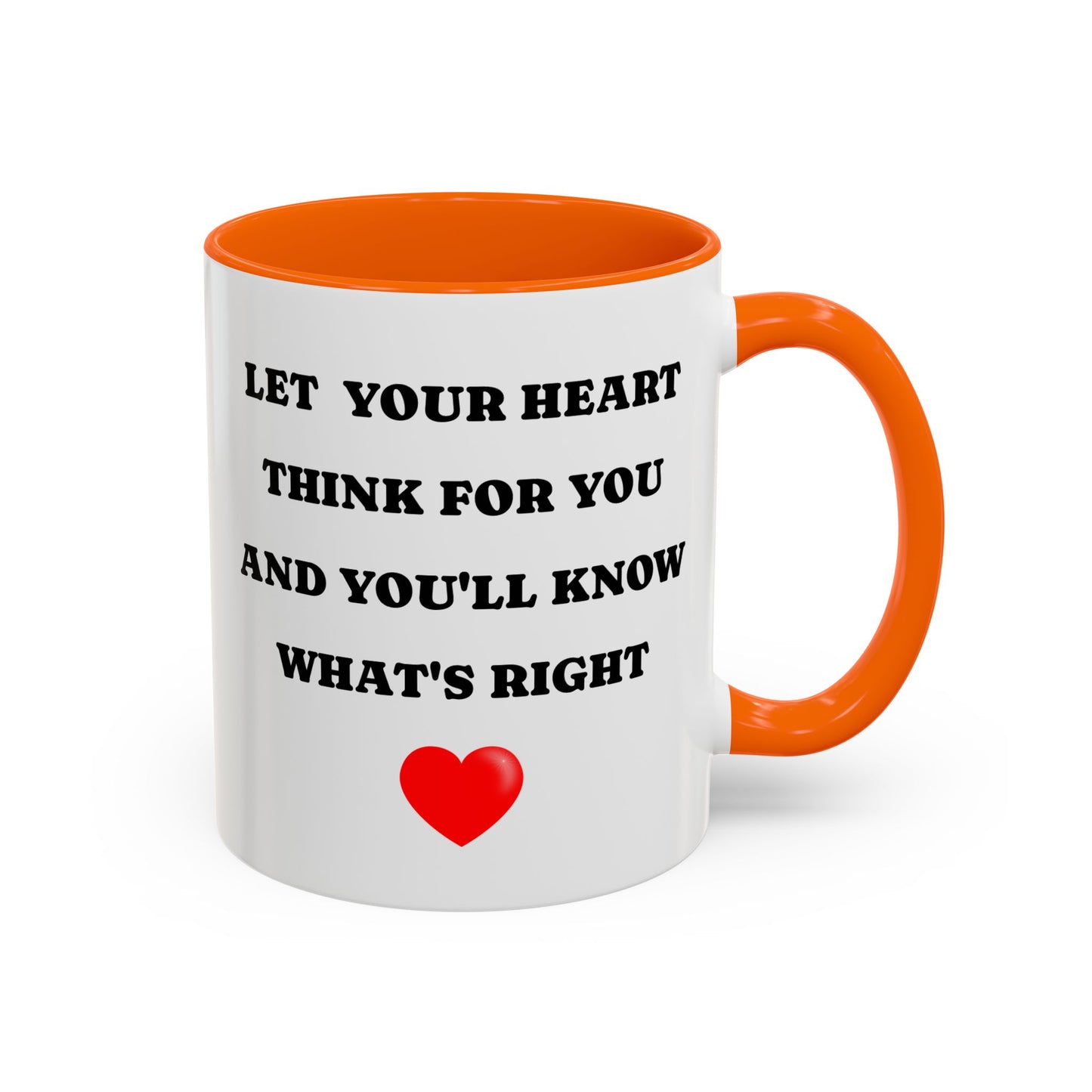 Inspirierender Kaffeebecher – Zitat: „Lass dein Herz für dich denken“