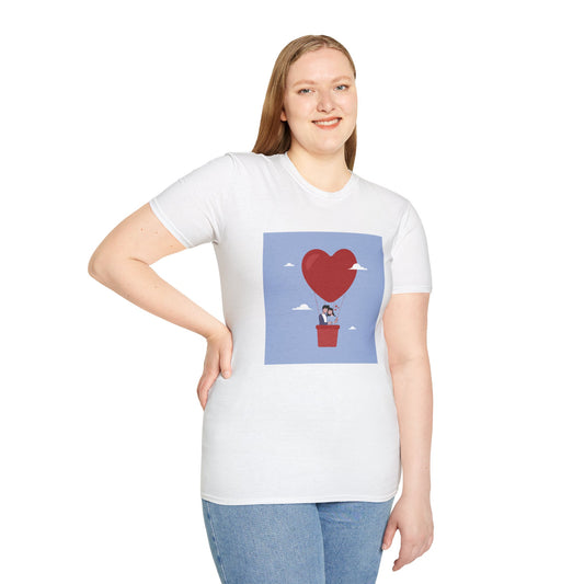 Heißluftballon-Pärchen-T-Shirt „Zeigt eure Liebe“