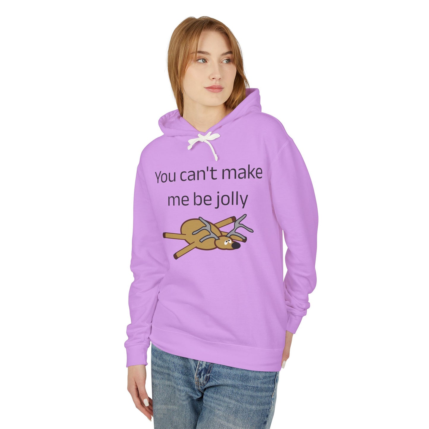 Lustiger Weihnachtshoodie – „Du kannst mich nicht zum Fröhlichsein zwingen“